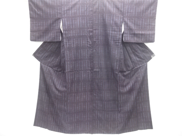 JAPANESE KIMONO / YUKI TSUMUGI / WOVEN GRID 